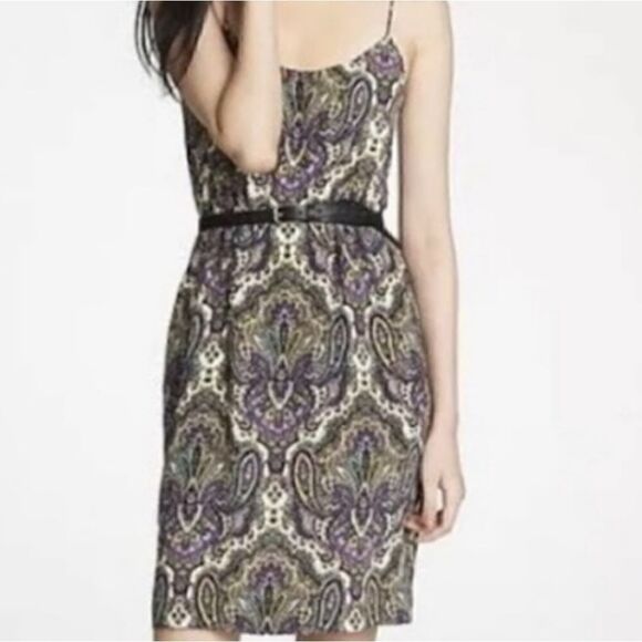 J CREW Silk Paisley Spaghetti Strap Dress Sz 0 - Picture 7 of 13